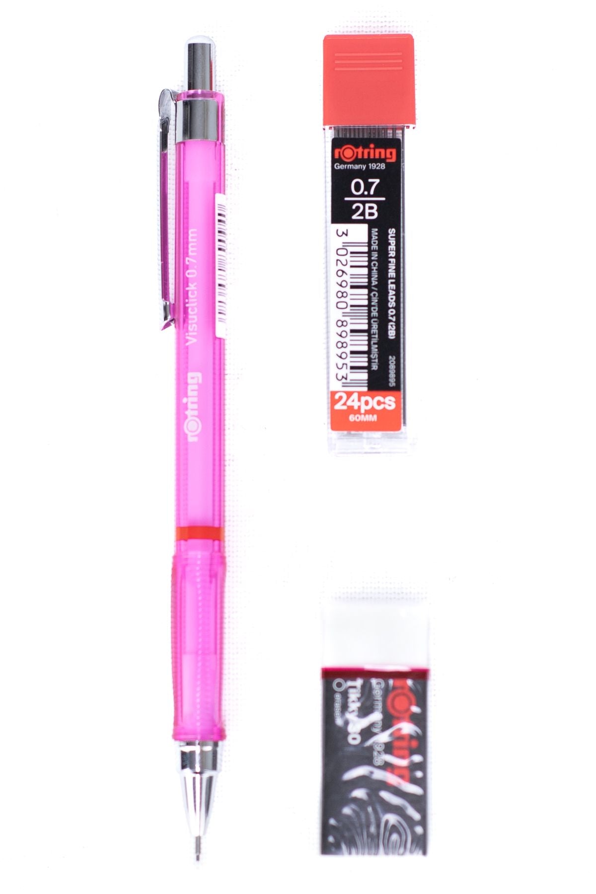 Oppland Kırtasiye Rotring Visuclik 2B Uçlu Kalem Orijinal Silgi Hediyeli 0.7 mm Dayanıklı Set